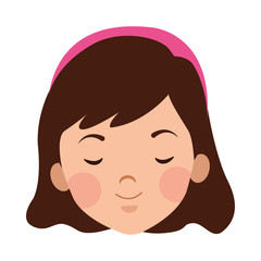 cute little girl head character
