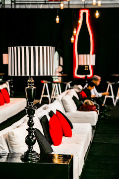 Johannesburg, South Africa - August 20, 2015: Coca Cola Coke Studio Branded Interior Design Decor For Event Party