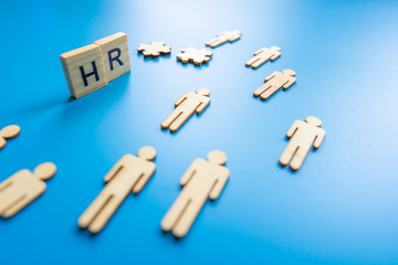 Human resources, corporate hierarchy concept and multilevel marketing - recruiter complete team...