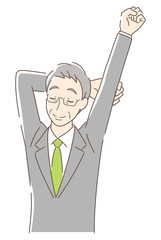 ストレッチする男性