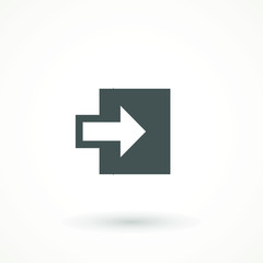 Emergency exit icon vector Logout and output, outlet, out symbol. isolated of flat style Safe condition sign