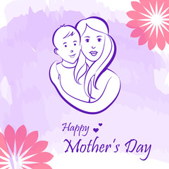 Happy Mother's Day celebration greetings background template design for banner or card in vector