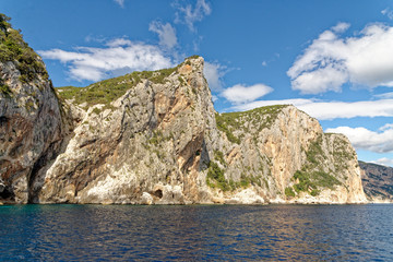 Fototapeta na wymiar Cruising in the gulf of Orosei, east coast of Sardinia - Italy