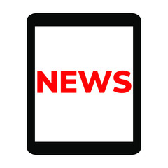 tablet pc with word news vector isolated