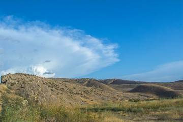 nature, landscape, sky, grass, field, green, meadow, summer, hill, blue, countryside, rural, mountain, panorama, tree, forest, country, clouds, cloud, farm, agriculture, spring, land, horizon, view