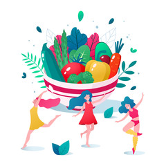 Concept of healthy lifestyle vector illustration.