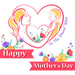 Happy Mother's Day celebration greetings background template design for banner or card in vector