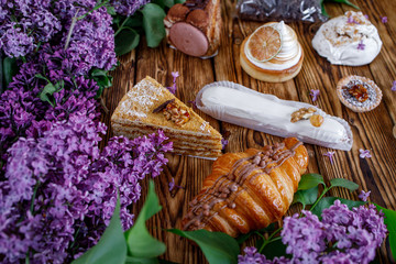 lilac sweets cake wood