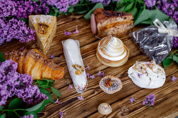 lilac sweets cake wood