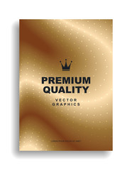 Gold cover design. Premium quality. Crown. Vector eps 10