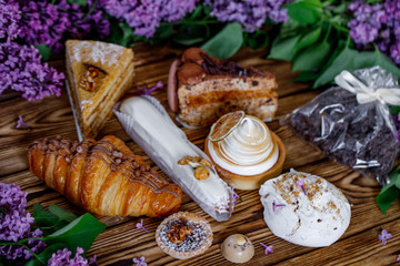 lilac sweets cake wood