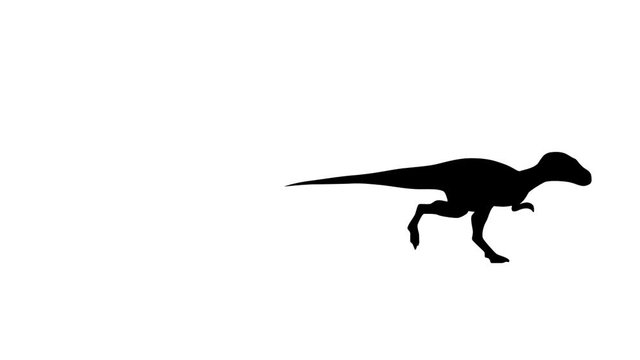 Running dinosaur, animation on the white background