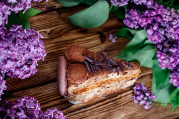 chocolate cake with lavender