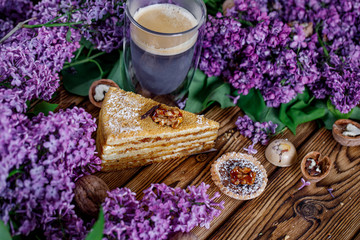lilac sweets cake wood