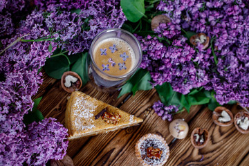 lilac sweets cake wood