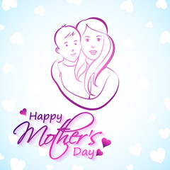 Happy Mother's Day celebration greetings background template design for banner or card in vector