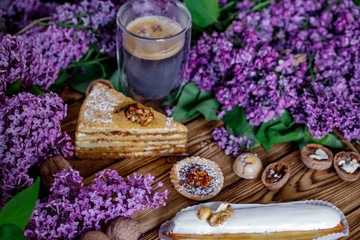 lilac sweets cake wood