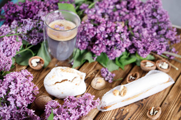 lilac sweets cake wood