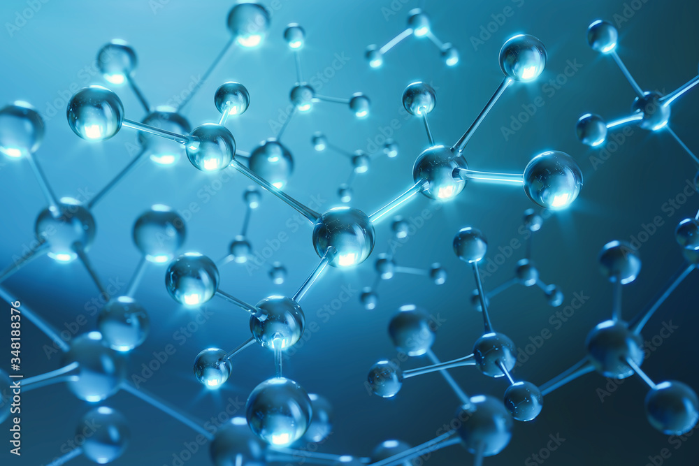 Canvas Prints science background with molecule or atom, abstract structure for science or medical background, 3d i