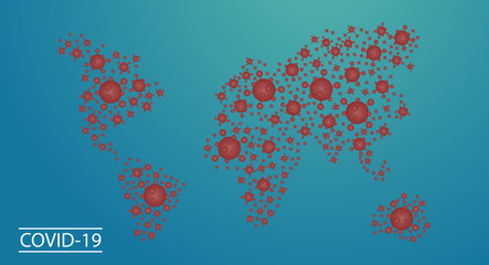 World Map Shape Virus ,The global epidemic of viruses Concept.