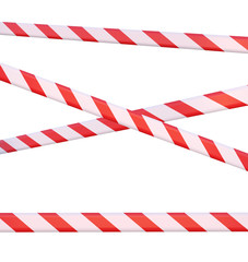 Obraz premium Signal prohibition tapes of red-white color isolated on a white, 3d render