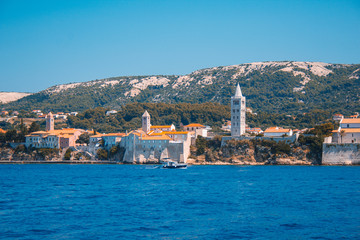 Fototapeta premium Picturesque coastal view of Rab town on Rab island in Croatia