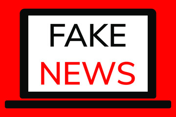 notebook with word fake news vector isolated