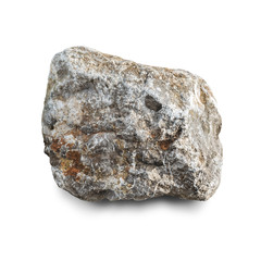 Big granite stone, rock isolated on white background, with clipping path