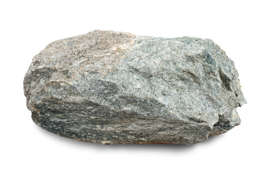 Granite stone, rock isolated on white background, with clipping path