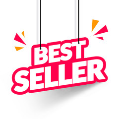 Vector Illustration Modern Hanging Bestseller Sign For Web Shop