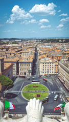Aerial view of Rome over Terrazza delle Quadrighe
