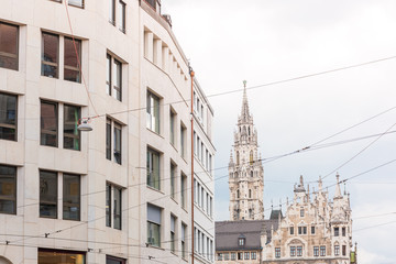 Obraz premium MUNICH, GERMANY- June 25, 2018: Street view of downtown Munich, Germany.