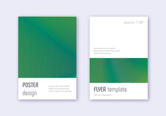 Minimalistic cover design template set. Green abst