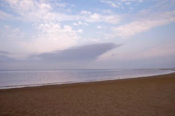 The harsh White sea. Cold summer day on Yagry island, Severodvinsk