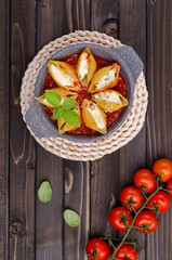 Pasta stuffed with ricotta and spinach