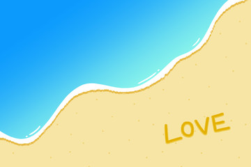 砂浜の背景　長方形　LOVE
