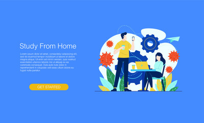 study from home vector illustration concept template background can be use for presentation web banner UI UX landing page