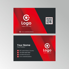 abstract elegant red black business card design, professional name card template vector