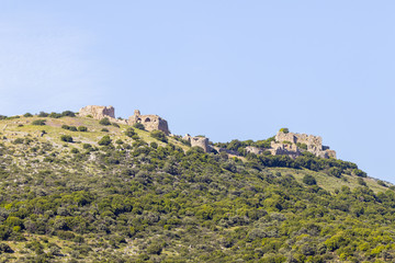Fototapeta na wymiar Remains of the Nimrod Fortress located in the Upper Galilee in northern Israel on the border with Lebanon.