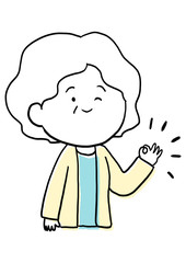 シニアの女性の表情　OK