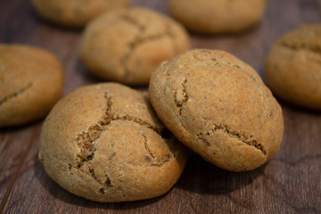 Buns on the dark background