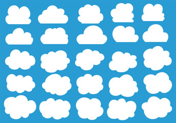 Cute Cartoon clouds set