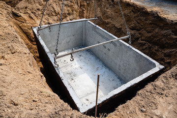 concrete rainwater tank embedded underground