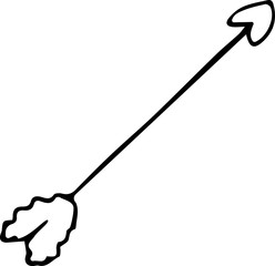  Hand drawn vector arrow doodle on white background. Design element vector illustration. Can be used for books, wrapping paper, fabric, textiles, web
