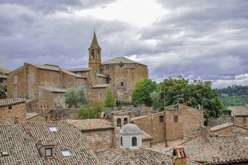 Fototapeta na wymiar Orvieto medieval houses townscape, Umbria, Italy
