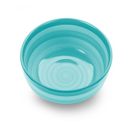 empty color bowl on white background