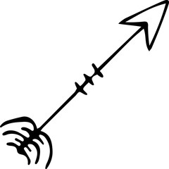  Hand drawn vector arrow doodle on white background. Design element vector illustration. Can be used for books, wrapping paper, fabric, textiles, web