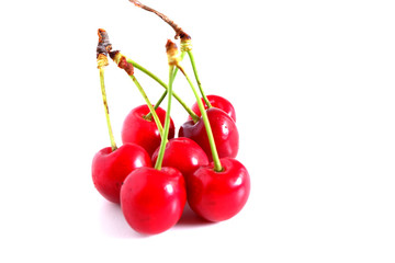 Cherry on a white background. Suitable for mockups and advertising backgrounds