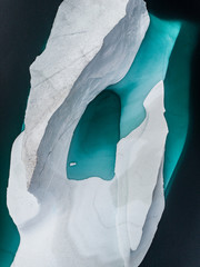 Arctic icebergs from above, captured by drone 