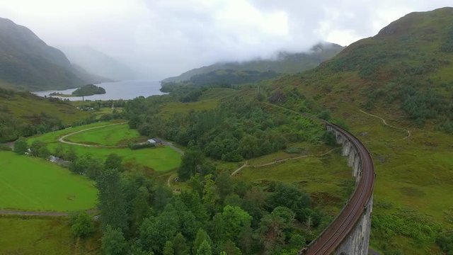 Glenfinnan Hogwarts Railway Bridge Drone Video Scotland
